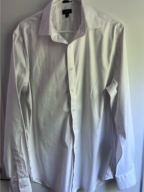 J. Crew Men's Classic White Button-Up Dress Shirt Size LT